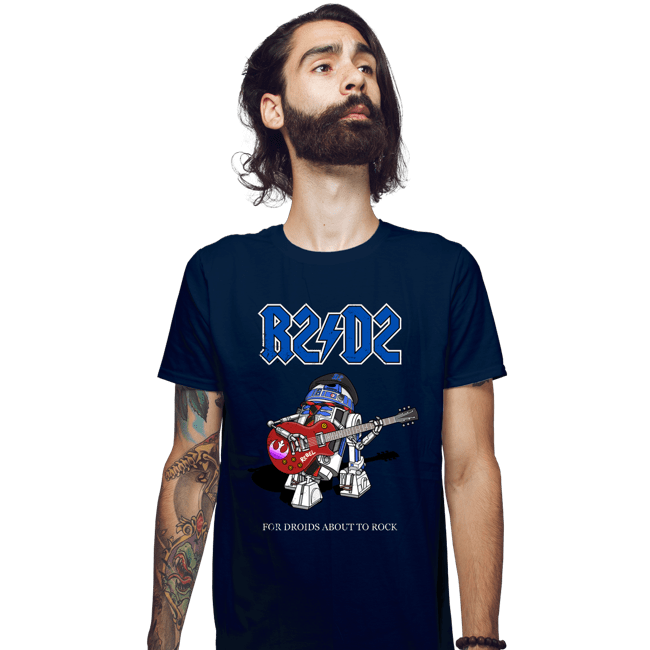 Daily_Deal_Shirts Fitted Shirts, Mens / Small / Navy Droids About To Rock
