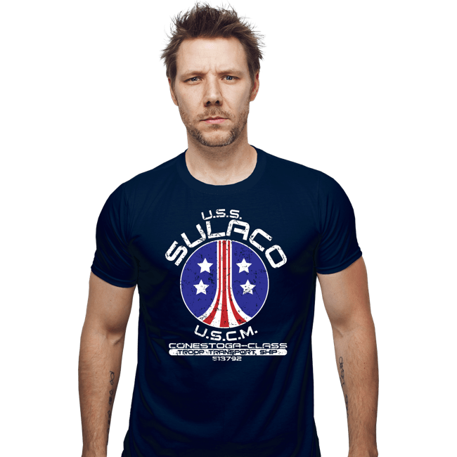 Daily_Deal_Shirts Fitted Shirts, Mens / Small / Navy USS Sulaco