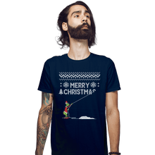 Load image into Gallery viewer, Shirts Fitted Shirts, Mens / Small / Navy Stealing Christmas

