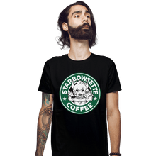 Load image into Gallery viewer, Shirts Fitted Shirts, Mens / Small / Black Starbowsette Coffee
