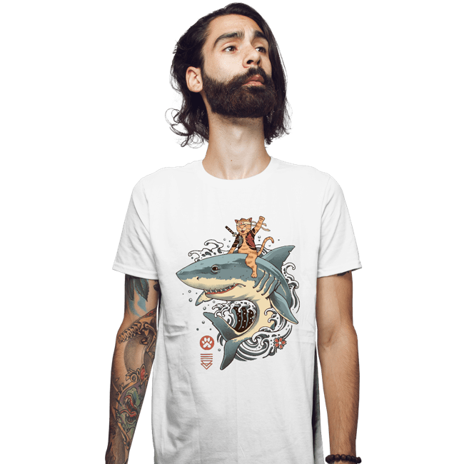 Daily_Deal_Shirts Fitted Shirts, Mens / Small / White Shark Catana