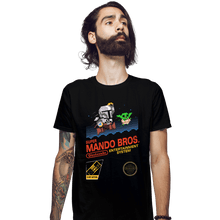 Load image into Gallery viewer, Daily_Deal_Shirts Fitted Shirts, Mens / Small / Black Super Mando Bros

