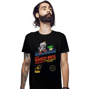 Daily_Deal_Shirts Fitted Shirts, Mens / Small / Black Super Mando Bros