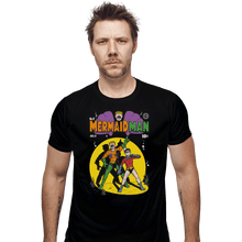 Load image into Gallery viewer, Shirts Fitted Shirts, Mens / Small / Black Mermaid Man
