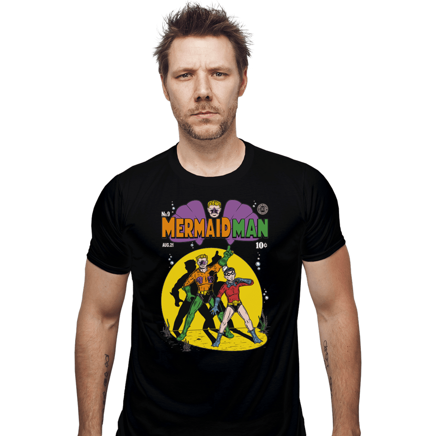 Shirts Fitted Shirts, Mens / Small / Black Mermaid Man