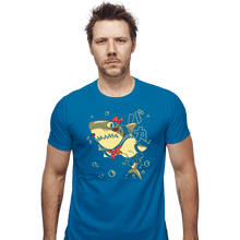 Load image into Gallery viewer, Shirts Fitted Shirts, Mens / Small / Sapphire Tsundere Shark
