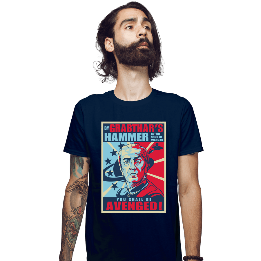 Shirts Fitted Shirts, Mens / Small / Navy Grabthar's Hammer