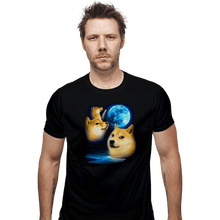 Load image into Gallery viewer, Shirts Fitted Shirts, Mens / Small / Black Three Doge Moon
