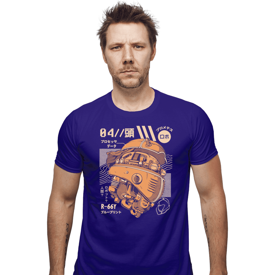 Shirts Fitted Shirts, Mens / Small / Violet Robo Head