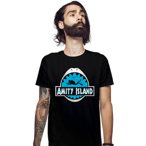 Daily_Deal_Shirts Fitted Shirts, Mens / Small / Black Amity Island