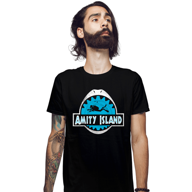Daily_Deal_Shirts Fitted Shirts, Mens / Small / Black Amity Island