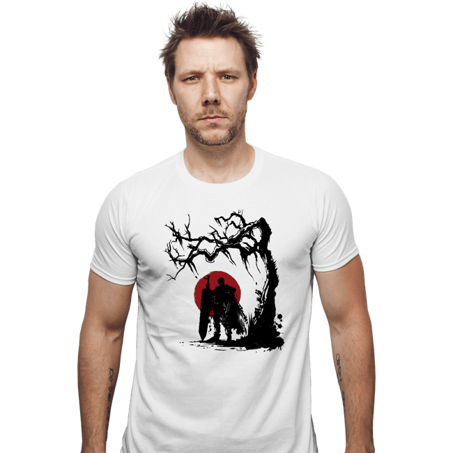 Shirts Fitted Shirts, Mens / Small / White Black Swordsman Under The Sun