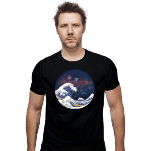Daily_Deal_Shirts Fitted Shirts, Mens / Small / Black Surfing The Great Wave