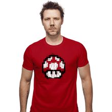 Load image into Gallery viewer, Shirts Fitted Shirts, Mens / Small / Red Mushroom Spray
