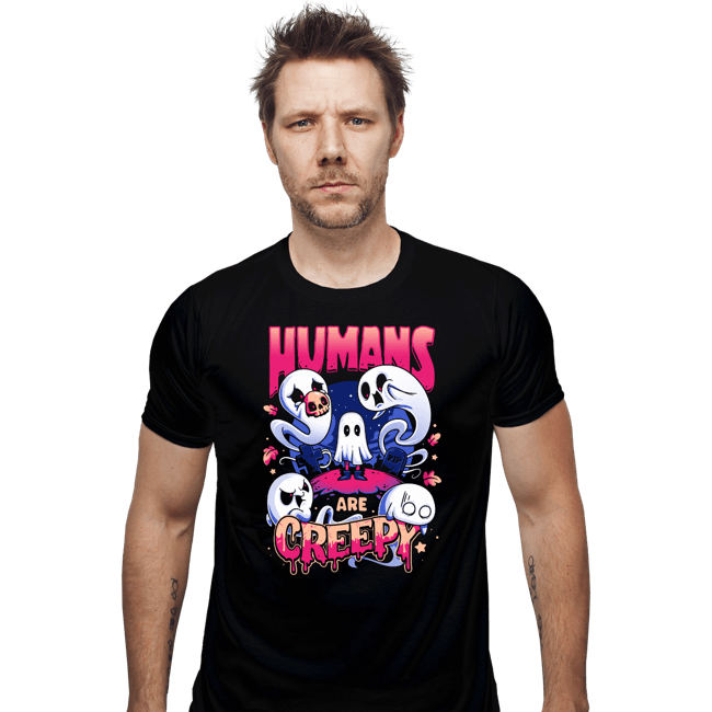 Daily_Deal_Shirts Fitted Shirts, Mens / Small / Black Ghost View Of Humanity