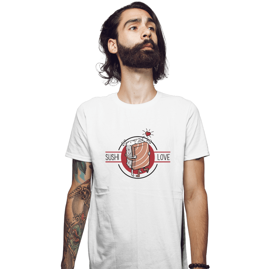 Shirts Fitted Shirts, Mens / Small / White Sushi Love