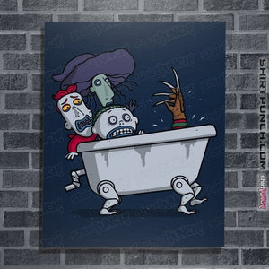 Daily_Deal_Shirts Posters / 4"x6" / Navy Halloween Bathtub