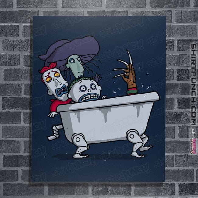 Daily_Deal_Shirts Posters / 4"x6" / Navy Halloween Bathtub