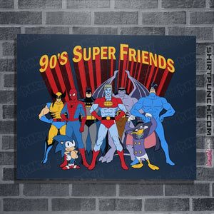 Shirts Posters / 4"x6" / Navy 90s Super Friends