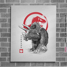 Load image into Gallery viewer, Shirts Posters / 4&quot;x6&quot; / White TRICERATOPS SUMI-E halftones
