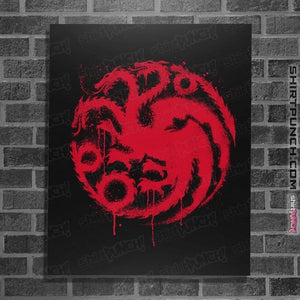 Secret_Shirts Posters / 4"x6" / Black Three Headed Dragon