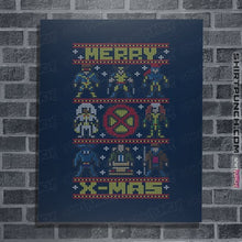 Load image into Gallery viewer, Daily_Deal_Shirts Posters / 4&quot;x6&quot; / Navy Merry X-Mas
