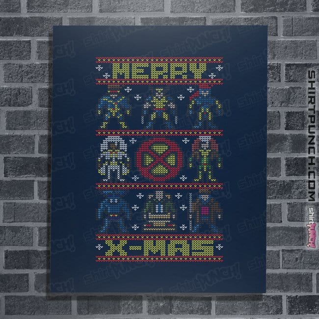 Daily_Deal_Shirts Posters / 4"x6" / Navy Merry X-Mas