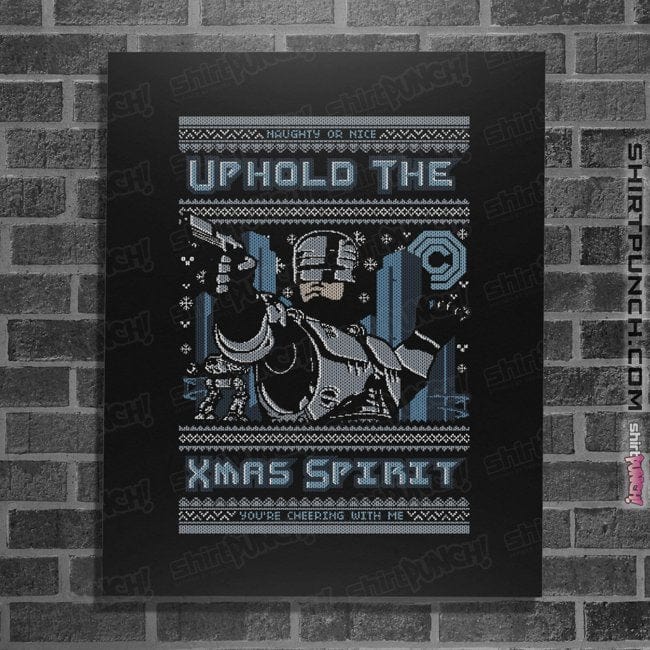 Daily_Deal_Shirts Posters / 4"x6" / Black A Very Robo Christmas