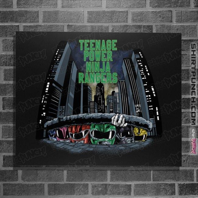Last_Chance_Shirts Posters / 4"x6" / Black Teenage Power Ninja Rangers