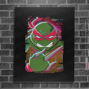 Daily_Deal_Shirts Posters / 4"x6" / Black Glitch Raphael