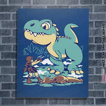 Load image into Gallery viewer, Shirts Posters / 4&quot;x6&quot; / Royal Blue T Rex Surprise
