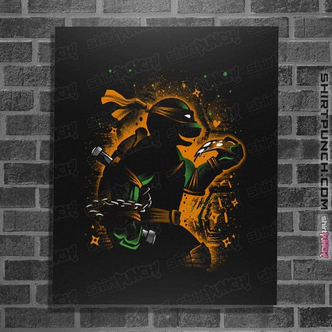 Daily_Deal_Shirts Posters / 4"x6" / Black Playful Ninja