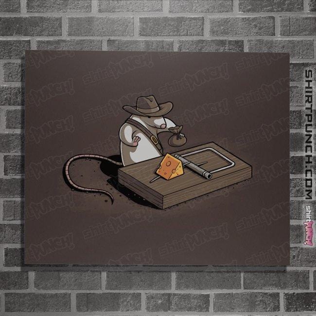 Shirts Posters / 4"x6" / Dark Chocolate Indiana Mouse