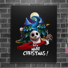 Load image into Gallery viewer, Shirts Posters / 4&quot;x6&quot; / Black Let&#39;s Make Christmas
