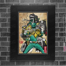 Load image into Gallery viewer, Daily_Deal_Shirts Posters / 4&quot;x6&quot; / Black Green Ranger Woodblock

