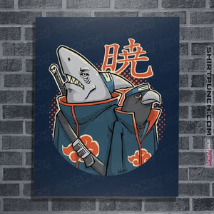 Daily_Deal_Shirts Posters / 4"x6" / Navy Crow & Shark