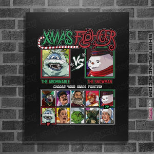 Daily_Deal_Shirts Posters / 4"x6" / Black Xmas Fighter