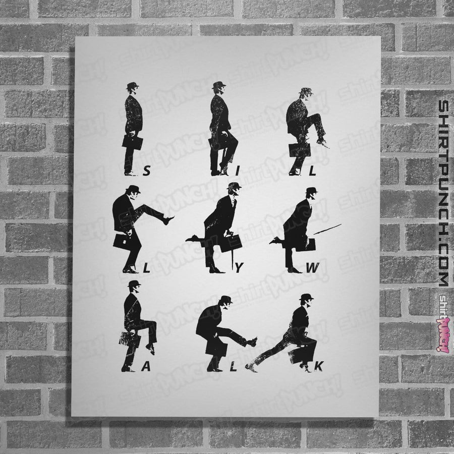 Shirts Posters / 4"x6" / White Silly Walk