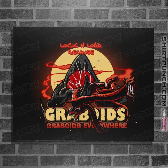 Secret_Shirts Posters / 4"x6" / Black Graboids Everywhere