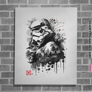 Daily_Deal_Shirts Posters / 4"x6" / White Trooper In The Forest Sumi-e