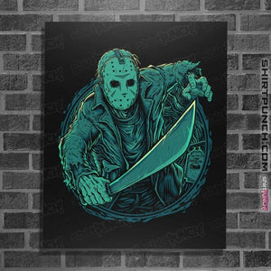 Daily_Deal_Shirts Posters / 4"x6" / Black The Crystal Lake Slasher