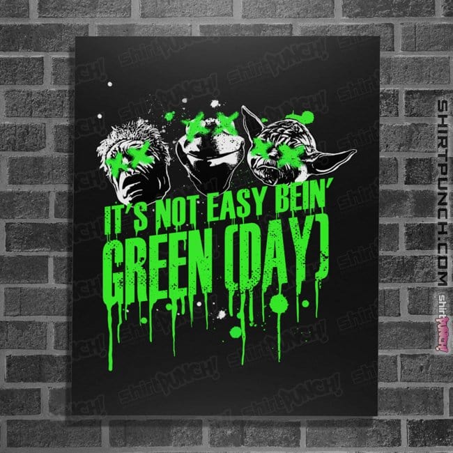 Shirts Posters / 4"x6" / Black It's Not Easy Bein' Green