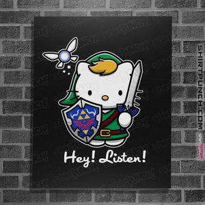 Shirts Posters / 4"x6" / Black Hey Listen