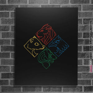 Shirts Posters / 4"x6" / Black Geometric Hogwarts