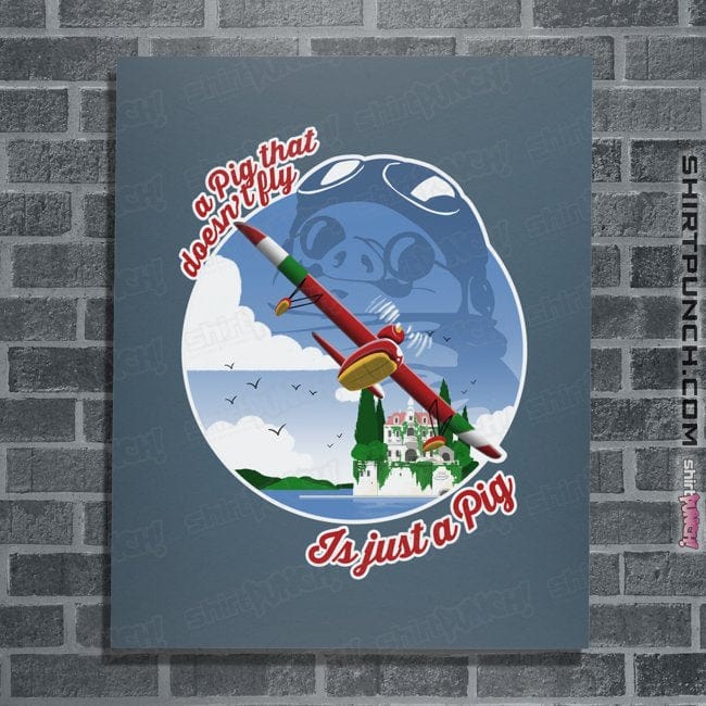 Shirts Posters / 4"x6" / Indigo Blue A Pig That Doesn't Fly