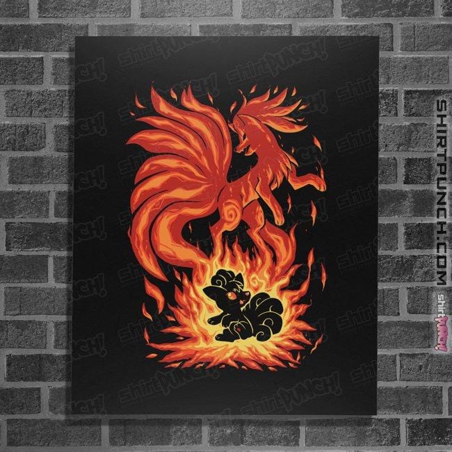 Shirts Posters / 4"x6" / Black The Flame Tailed Fox Within
