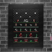 Load image into Gallery viewer, Shirts Posters / 4&quot;x6&quot; / Black Chip n Dale Christmas Rangers
