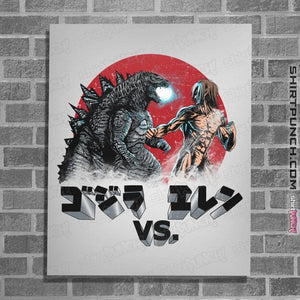 Shirts Posters / 4"x6" / White Kaiju VS Titan