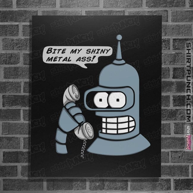 Secret_Shirts Posters / 4"x6" / Black Robot On The Phone