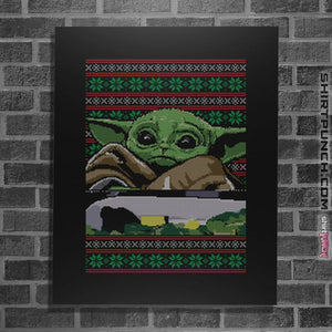 Shirts Posters / 4"x6" / Black Baby Yoda Ugly Sweater